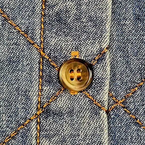 Entro Quilted Denim Button Up Shirt Women’s Western Vintage Vibe Casual S - Picture 11 of 12